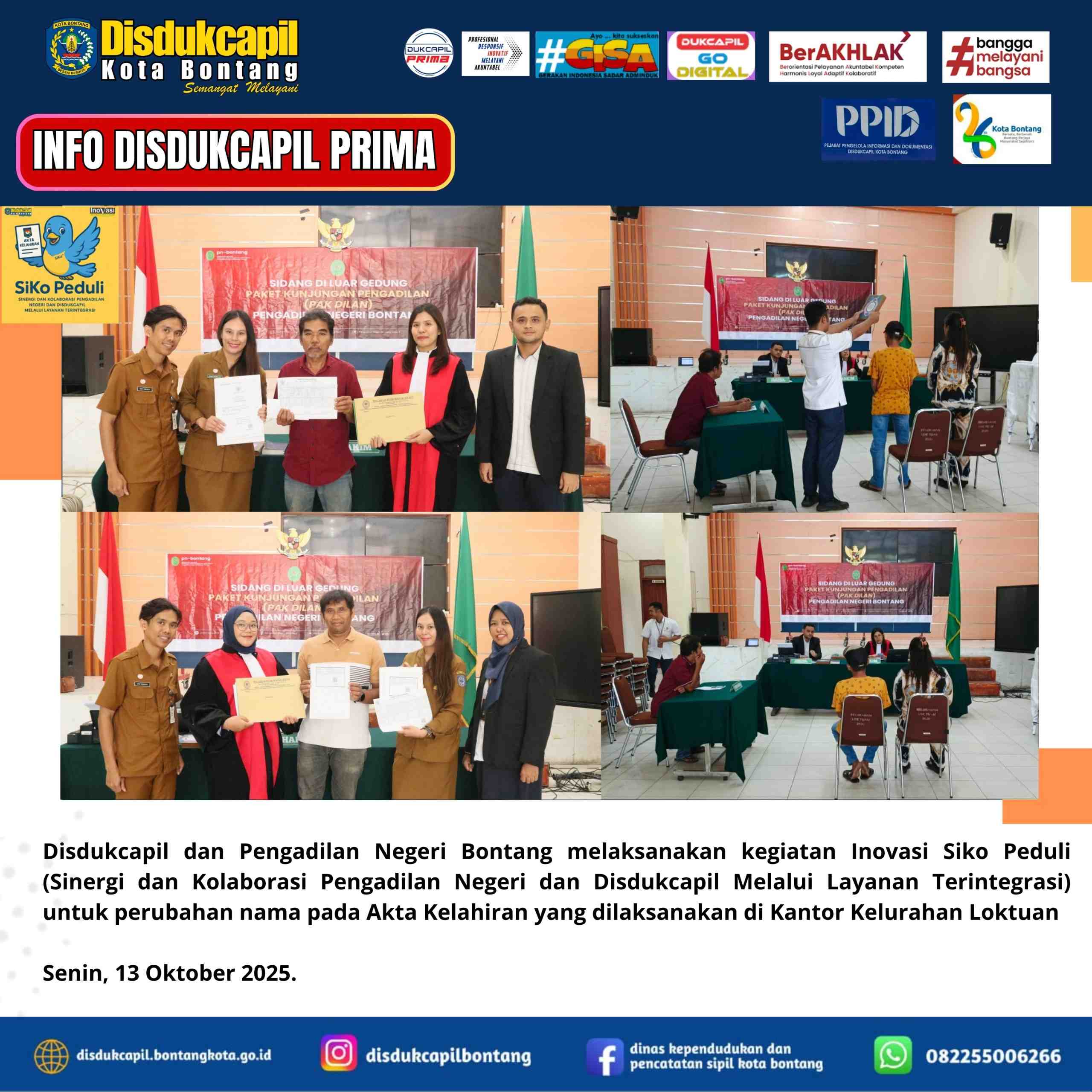 Disdukcapil dan Pengadilan Negeri Bontang Sinergi Lewat Inovasi “Siko Peduli”