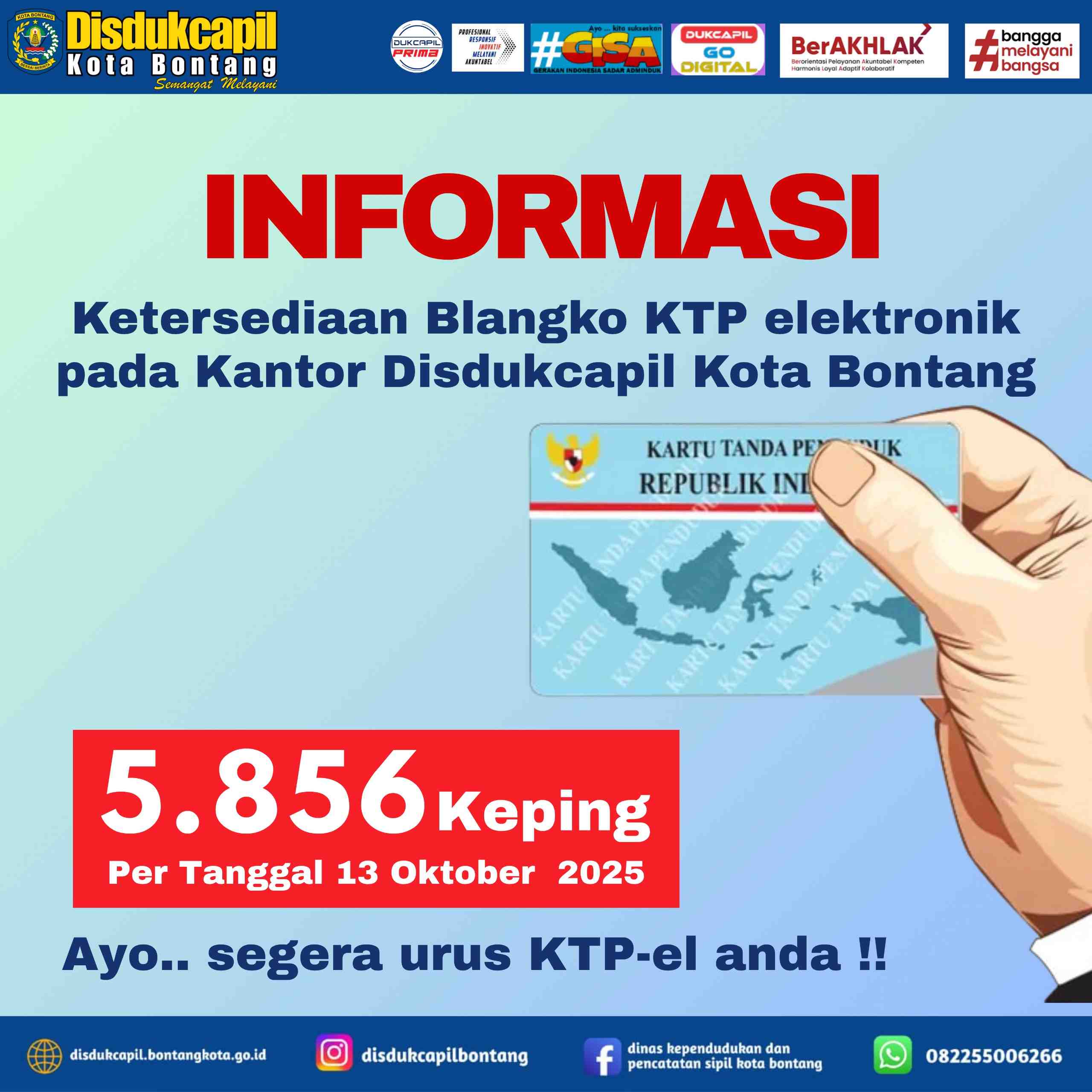 Ketersediaan Blangko KTP-el di Disdukcapil Kota Bontang Masih Aman!