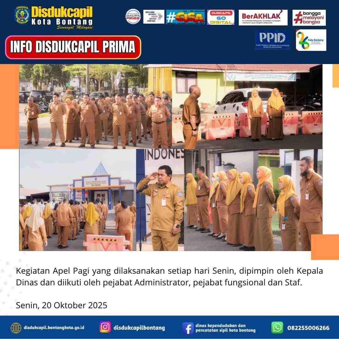 Apel Pagi Disdukcapil Kota Bontang: Penegasan Kedisiplinan dan Koordinasi Program Kerja